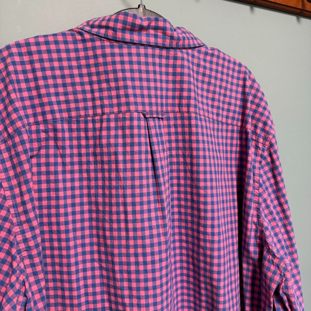 American Eagle Men's XXL Shirt Gingham Long Sleeve Seriously Soft Pink Blue - Picture 2 of 11